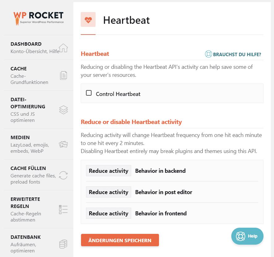 WP Rocket Heartbeat